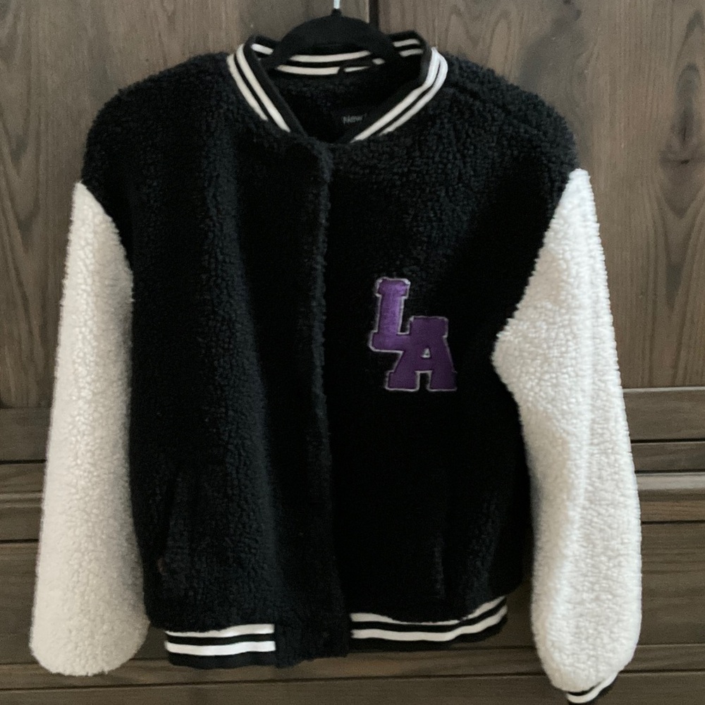 New Look Black and White Bomber Jacket
